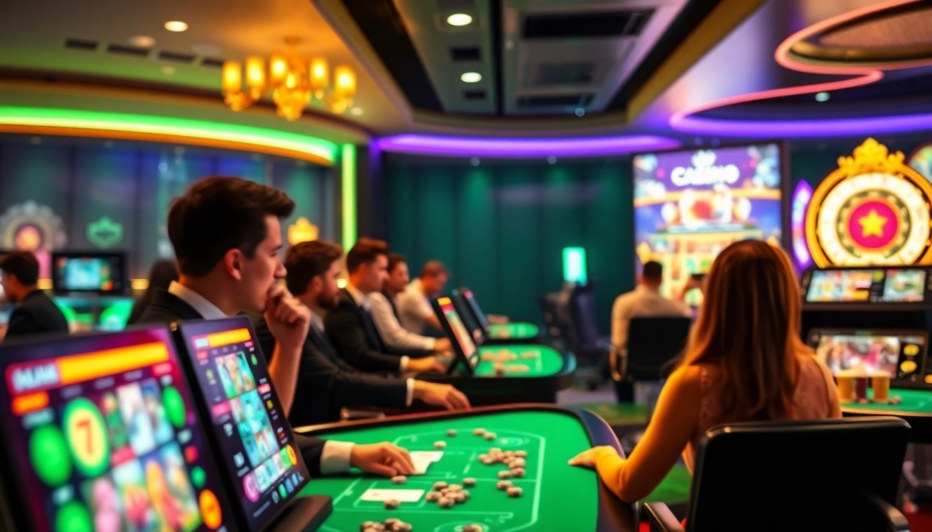 Exciting online gaming scene representing ev88win.live with vibrant colors and interactive elements.