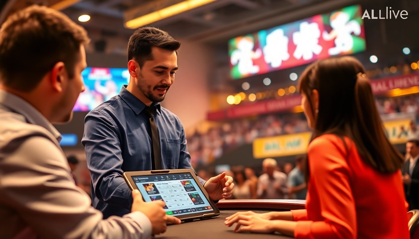 Engaging betting scene at dagawin.live with professional dealers and live cockfighting event.