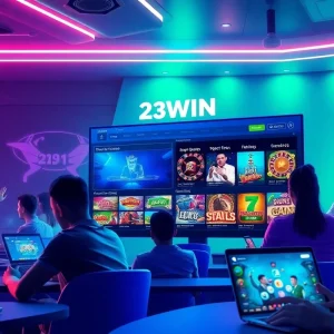 Engaging digital gaming interface showcasing 23WIN's diverse betting options and user interaction.