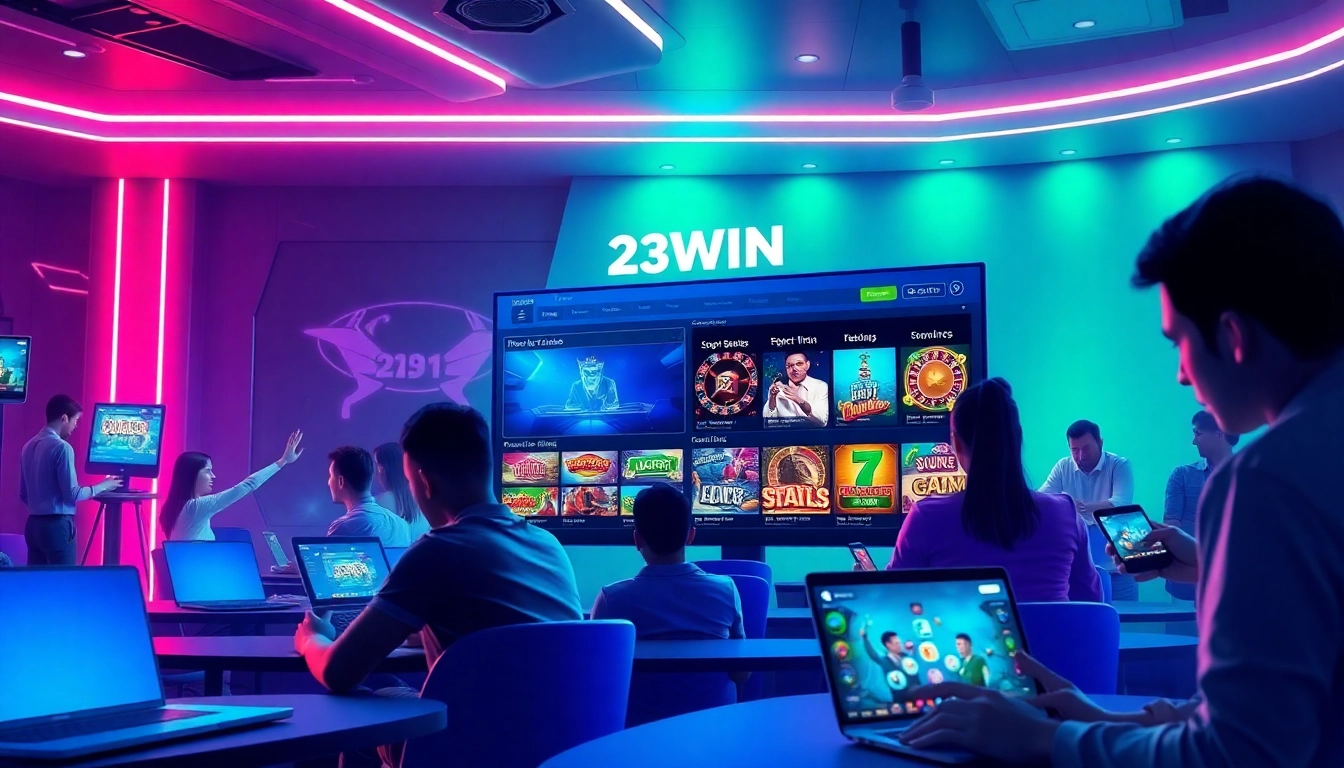 Engaging digital gaming interface showcasing 23WIN's diverse betting options and user interaction.