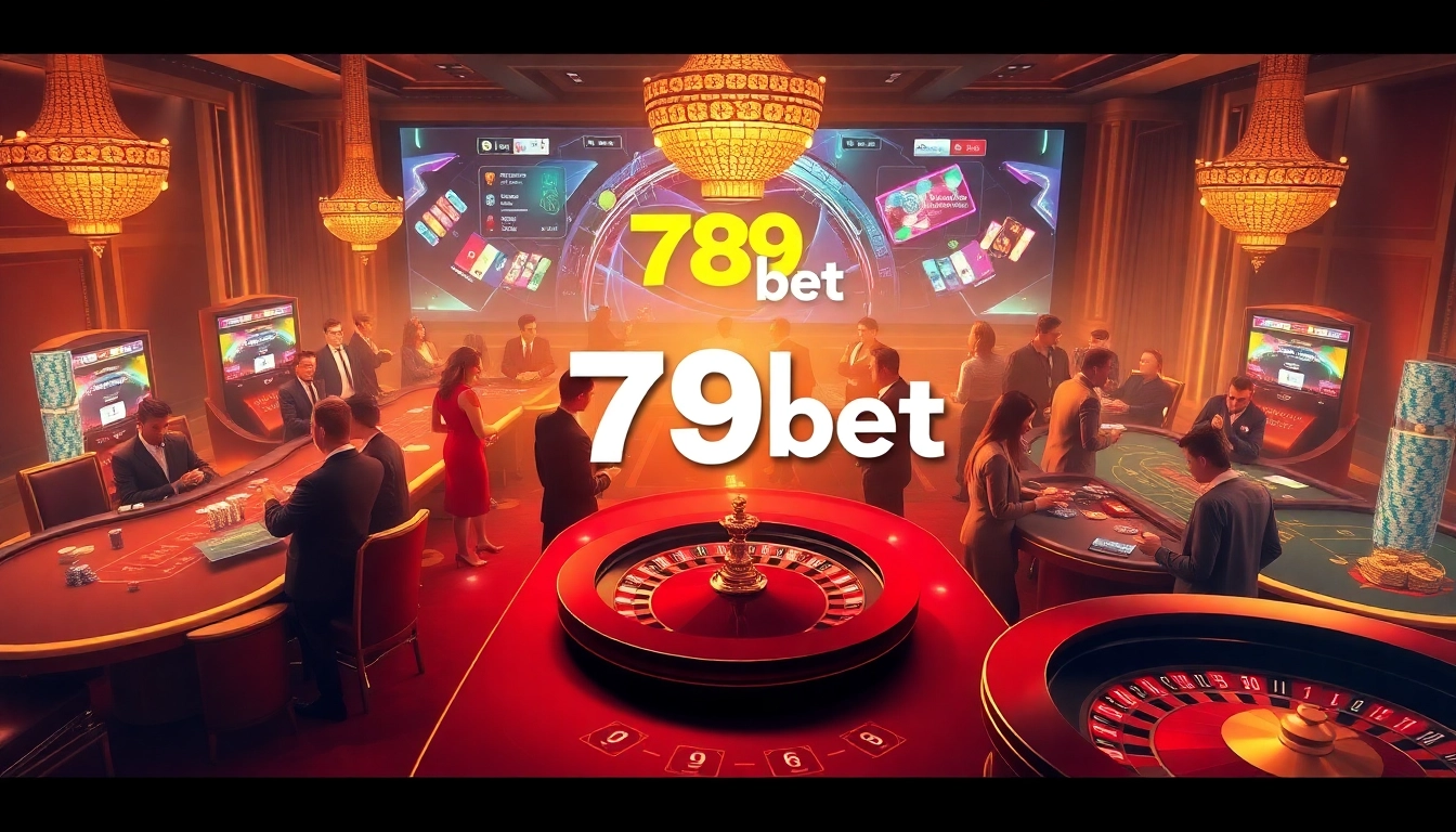Players enjoying a thrilling game at 789bet casino, showcasing excitement and vibrant gambling atmosphere.