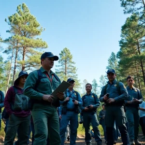 Searching for missing adults north carolina with a dedicated team in a wooded area.