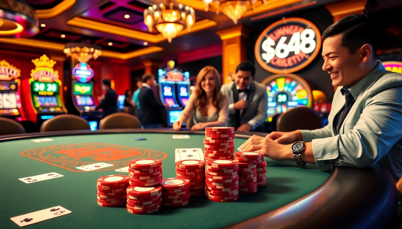 Experience thrilling gameplay at king88 with vibrant casino visuals and exciting poker games.