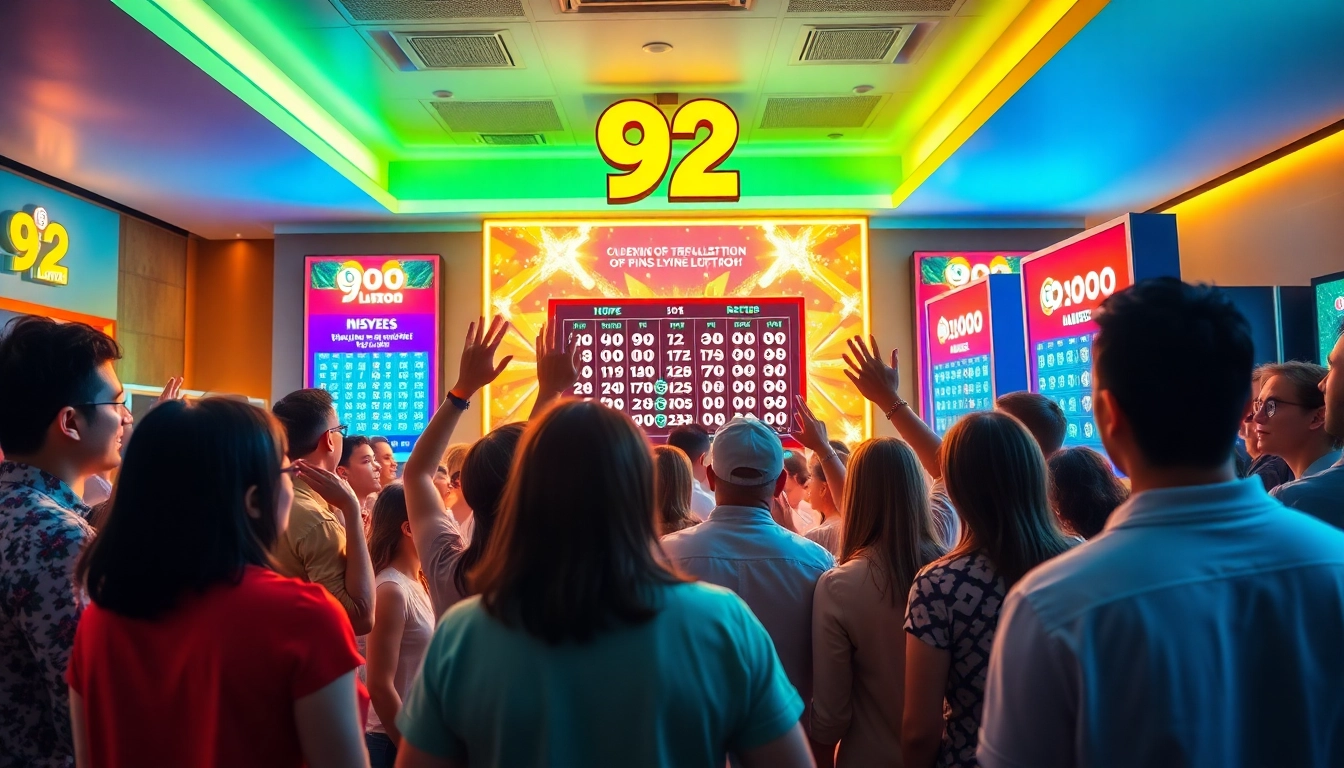 Exciting excitement around the 92 lottery gaming experience with diverse players.
