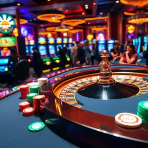 Experience the thrill of keonhacai5 with vibrant casino tables and exciting gameplay elements.