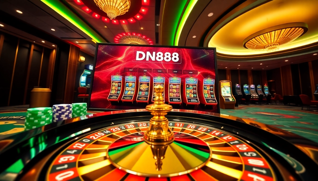 Experience the thrill of online gaming at trang chu dn88 with vibrant poker chips and roulette excitement.
