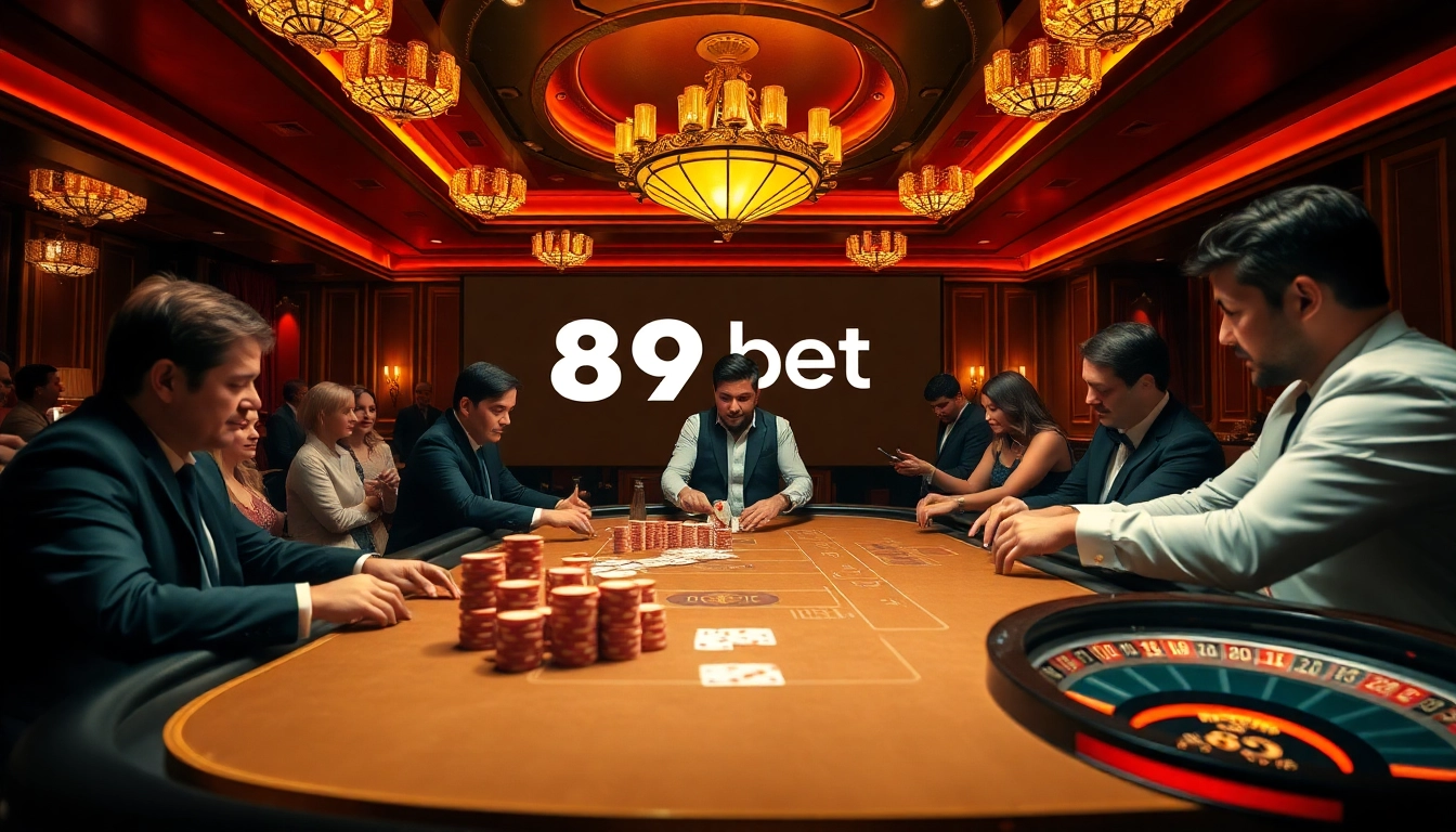 Players engaging in exciting card games at the lavish 89bet casino table.