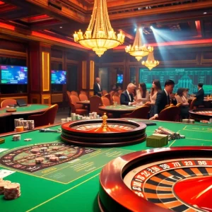Hi88 players enjoying a thrilling casino experience with vibrant games and exciting betting.