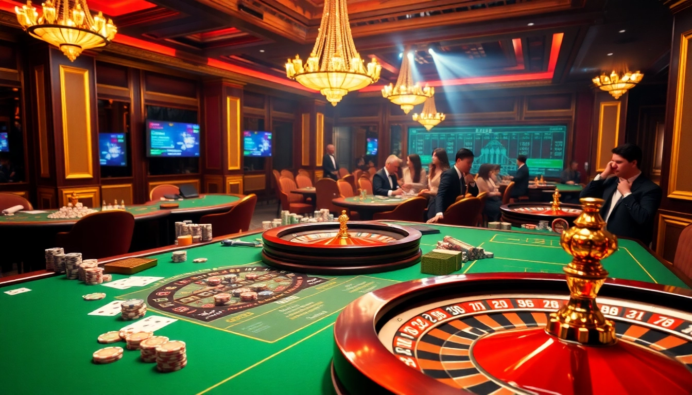 Hi88 players enjoying a thrilling casino experience with vibrant games and exciting betting.