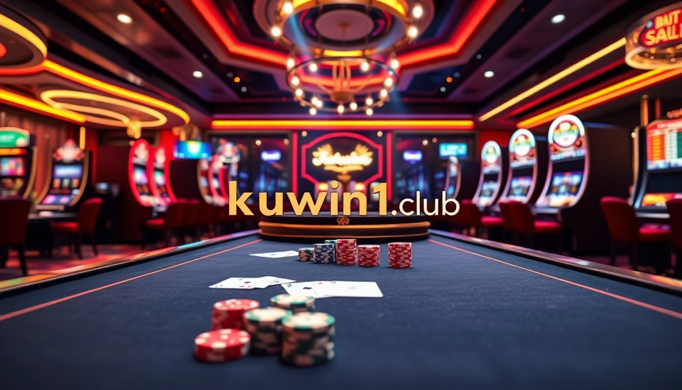 Experience the thrilling atmosphere of https://kuwin1.club/ with vibrant casino visuals featuring dynamic gaming elements.