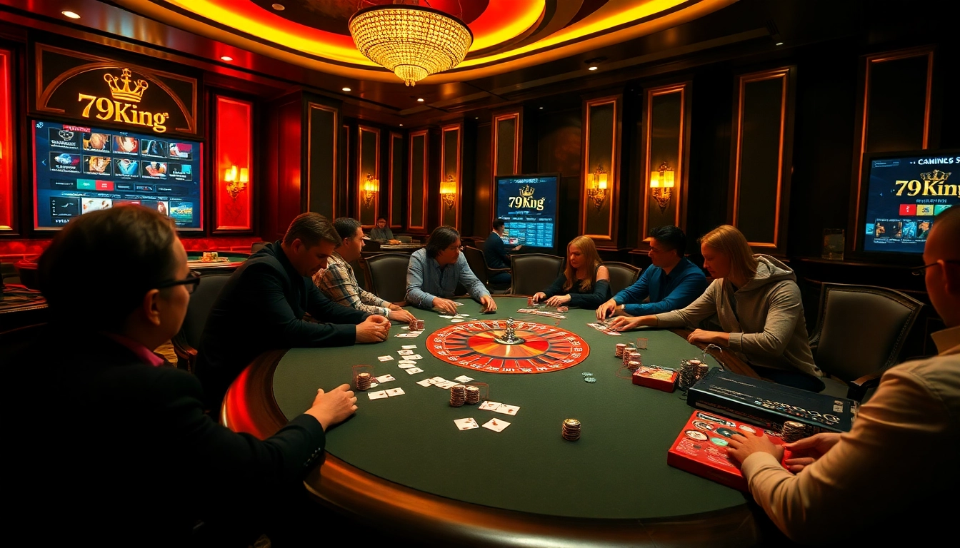 Experience the thrill with 79King at a luxurious poker table, immersing in high-stakes action.