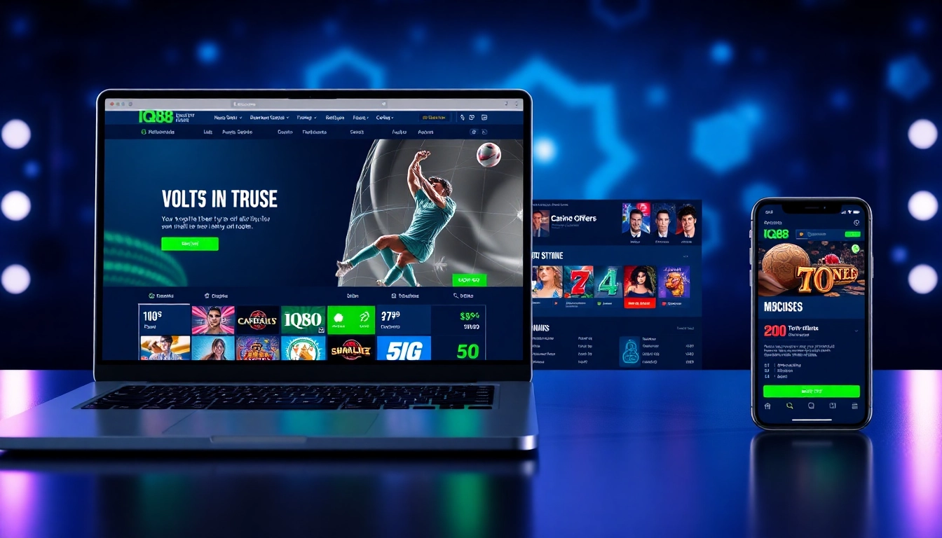 IQ88 online betting platform showcasing modern interface and promotions