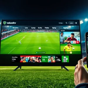 Live soccer streaming interface at https://vaoluoitv.it.com showcasing dynamic matches and exciting visuals.