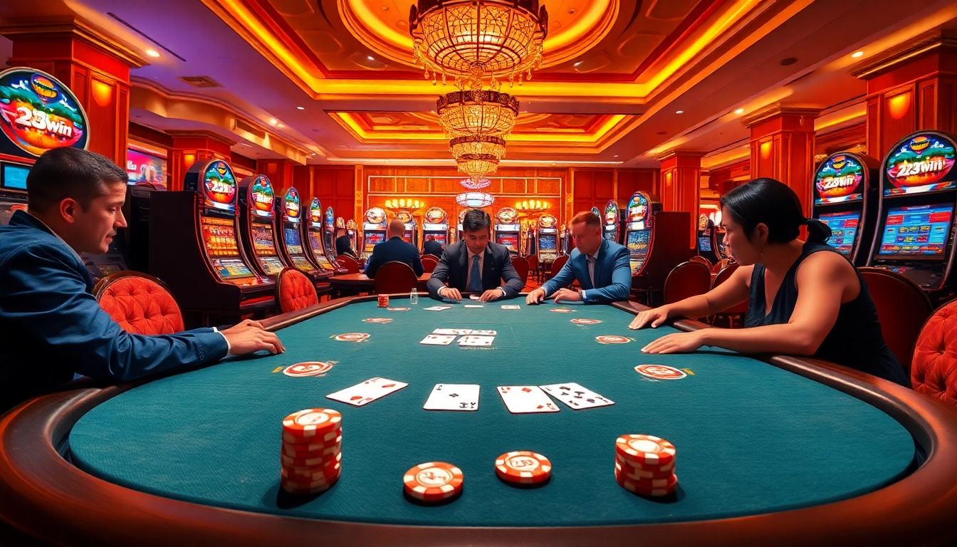 Experience the thrill of poker and slots at 23win, where excitement meets elegance in online gambling.