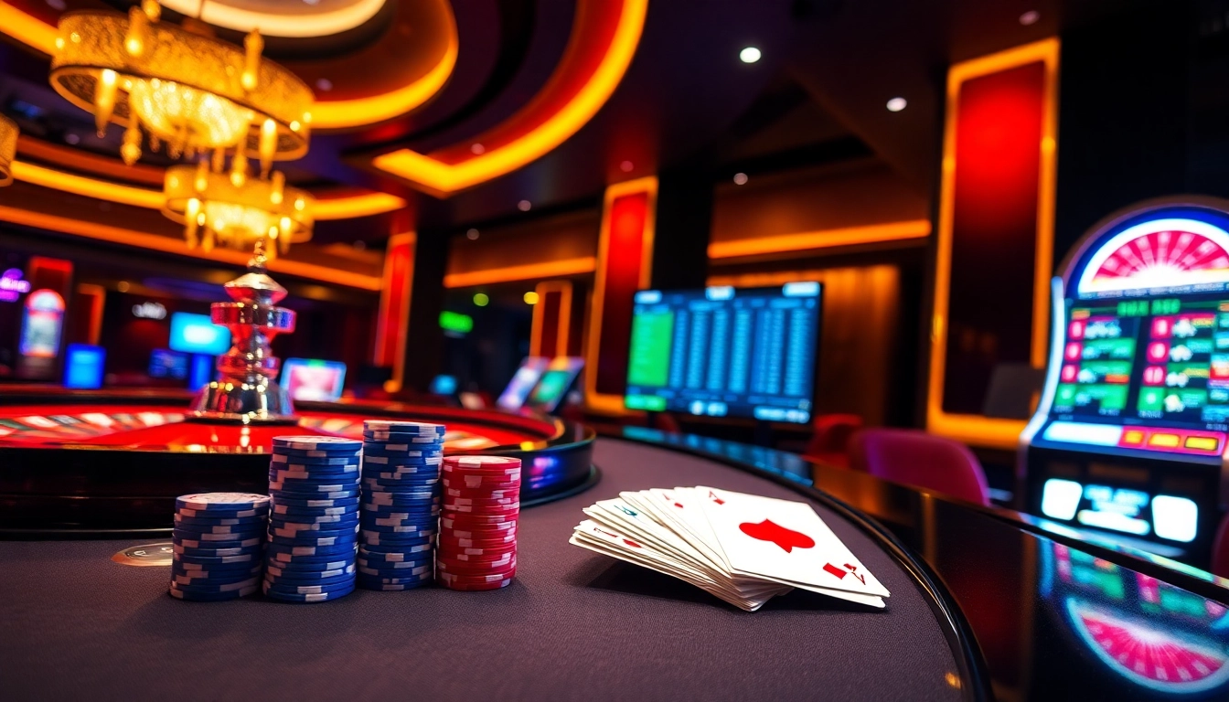 Engaging in a high-stakes casino atmosphere at loto188.gb.net with vibrant roulette and slot machines.