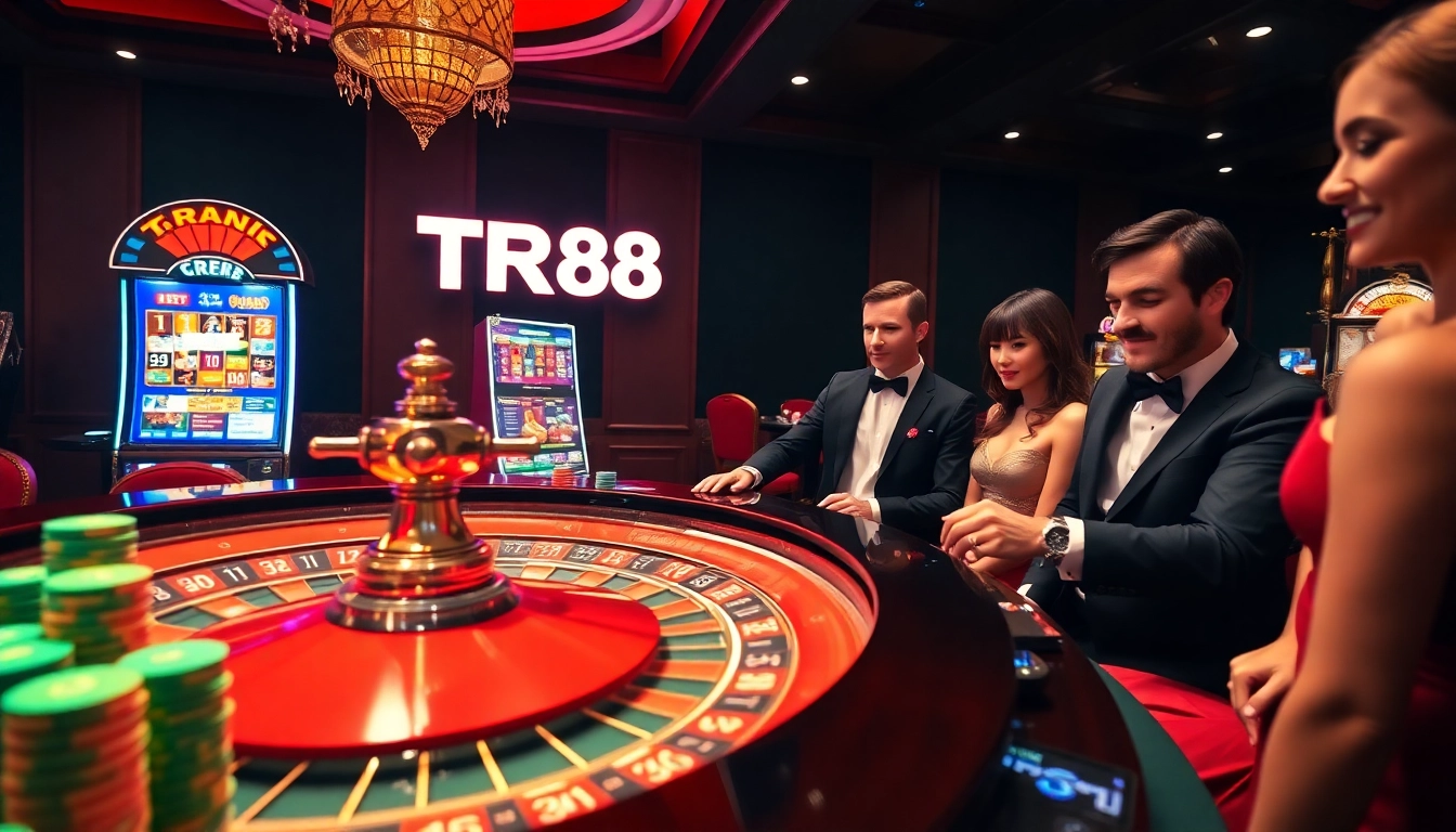 Experience the thrill of TR88 at a luxurious casino roulette table.