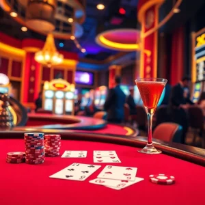 Experience the excitement of MB66 at a luxurious casino with vibrant poker chips and roulette wheel.