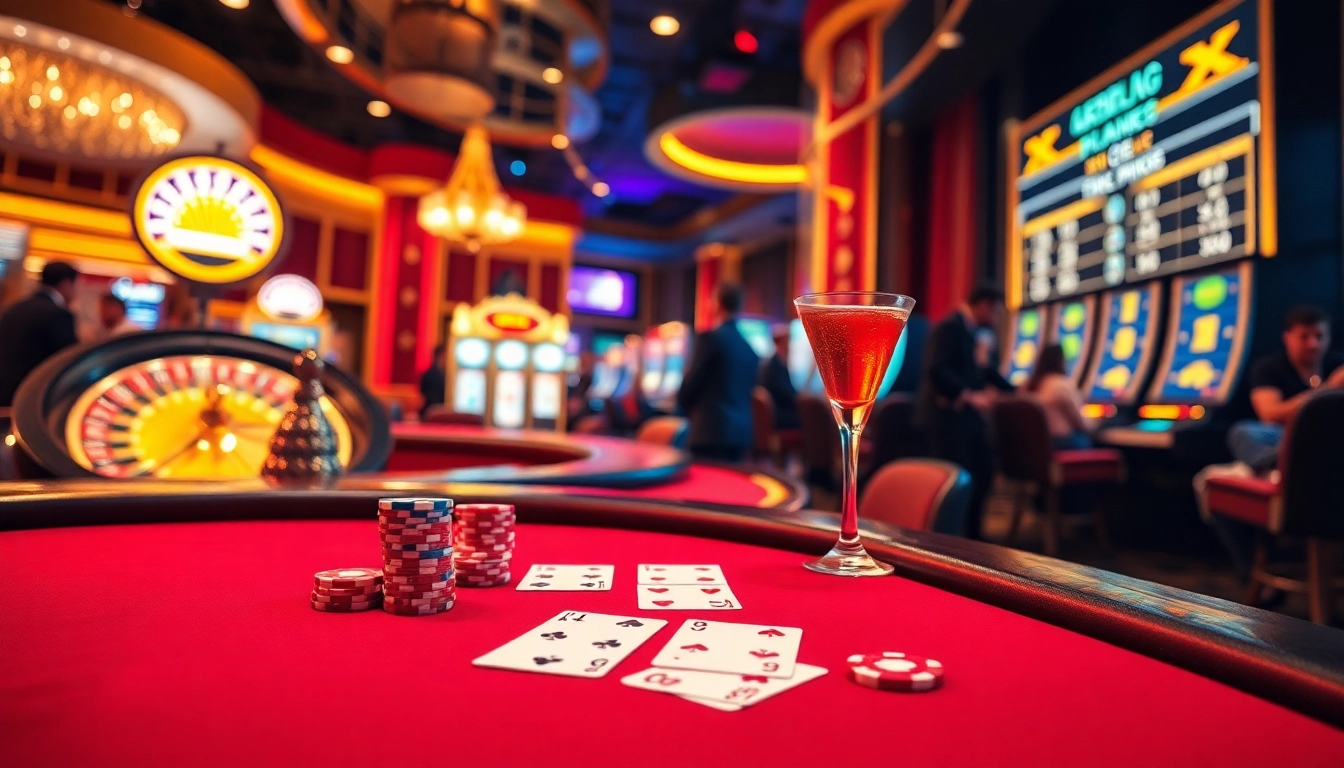 Experience the excitement of MB66 at a luxurious casino with vibrant poker chips and roulette wheel.