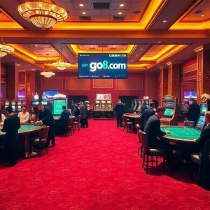 Players enjoying high-stakes games at go8.com, highlighting excitement and luxury.