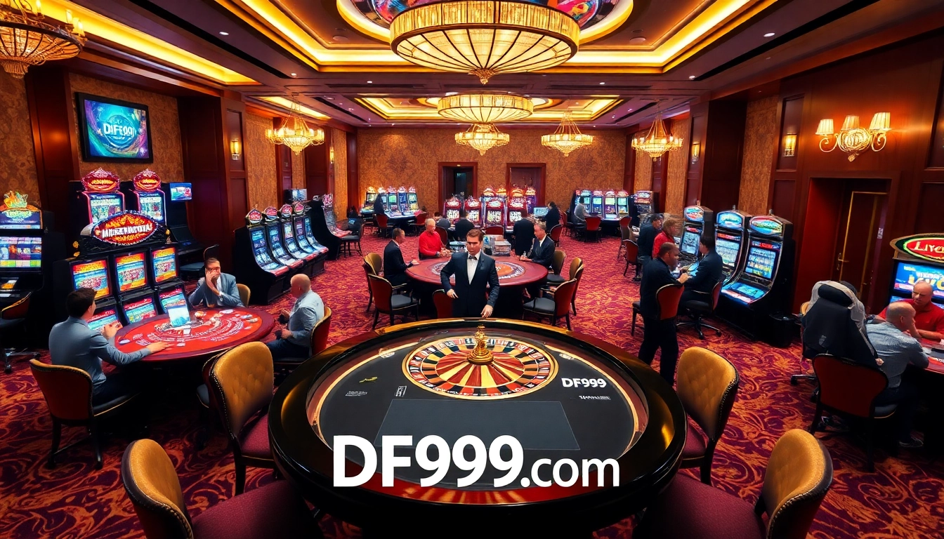 Experience the thrill of high-stakes gambling at DF999.com with vibrant casino tables and exciting gameplay.
