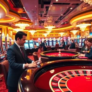 Experience the thrill of betting at https://xin88.icu/ with luxurious casino visuals showcasing poker chips and roulette tables.