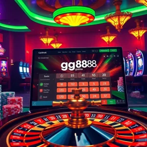 Experience the excitement of gaming on gg88.christmas with vibrant casino elements and festive decor.