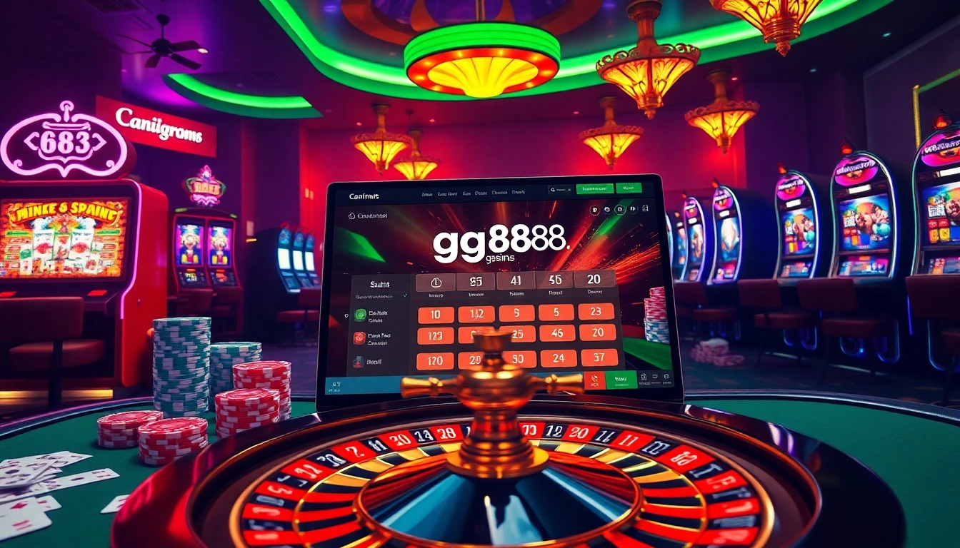 Experience the excitement of gaming on gg88.christmas with vibrant casino elements and festive decor.