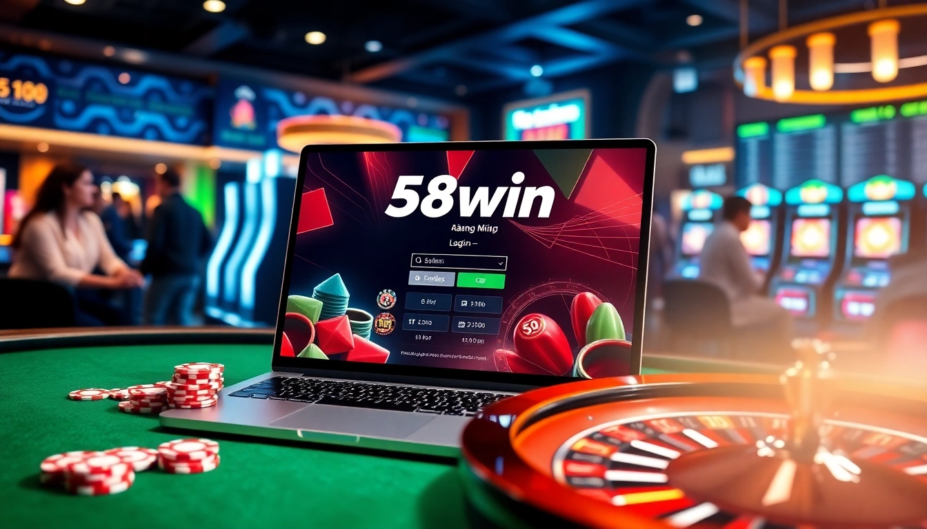 Experience the thrill of online gambling with 58win đăng nhập in a stylish casino setting.