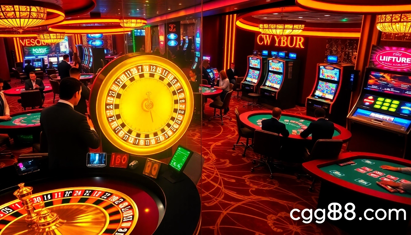 Experience thrilling action at gg88.com with players strategizing over poker tables and roulette.