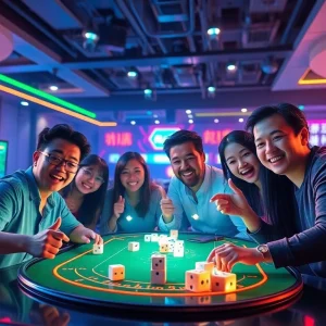 Players engaging in Game Tài xỉu md5 in a high-tech gaming environment