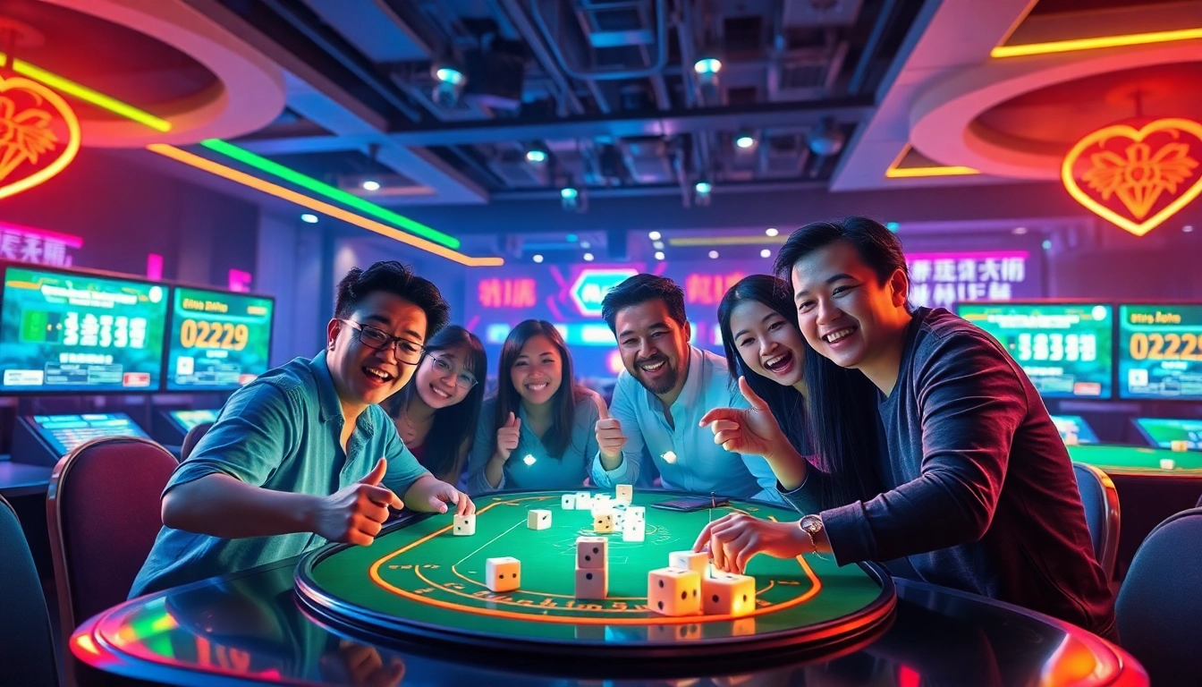 Players engaging in Game Tài xỉu md5 in a high-tech gaming environment