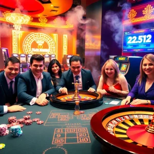 Experience thrilling gameplay at https://123win.click/ with vibrant casino tables and joyful players.