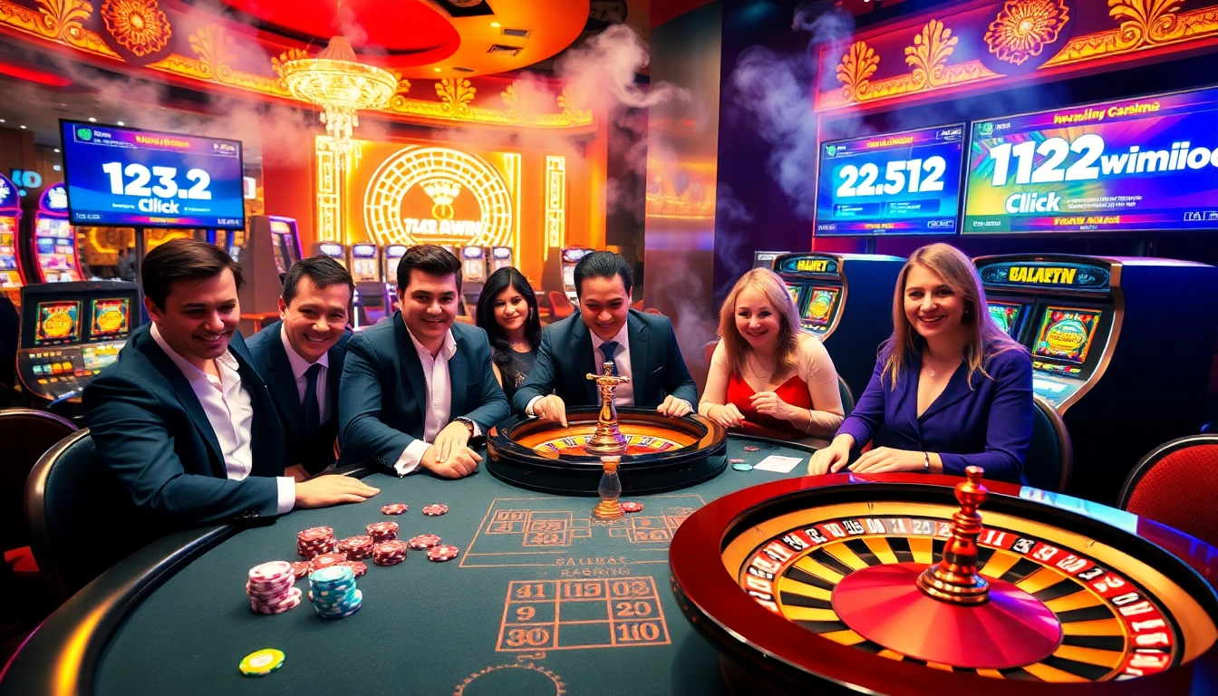 Experience thrilling gameplay at https://123win.click/ with vibrant casino tables and joyful players.