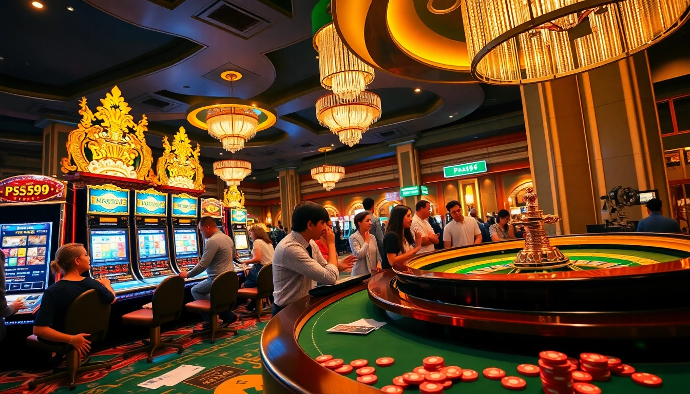 Experience the thrill of nhà cái PS99 at a luxurious casino gaming floor full of excitement.