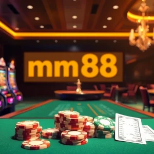 Experience the excitement of mm88 online casino with vibrant gaming tables and high-end slot machines.