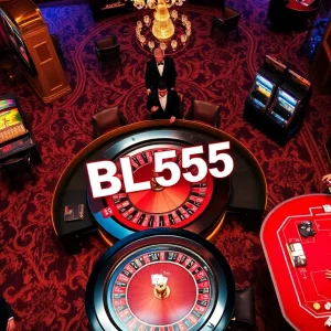 Engaging players at BL555 casino table, showcasing excitement in gambling experience.
