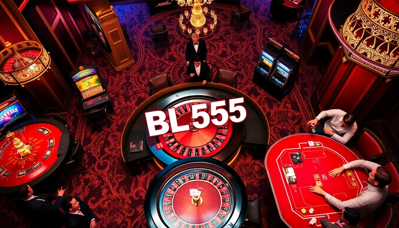 Engaging players at BL555 casino table, showcasing excitement in gambling experience.