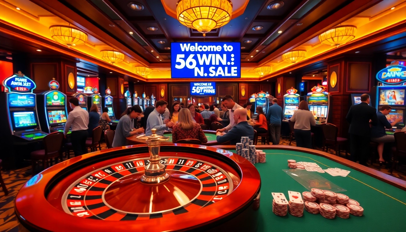 Experience thrilling gambling action at 56WIN.SALE with exciting casino tables and vibrant slot machines.