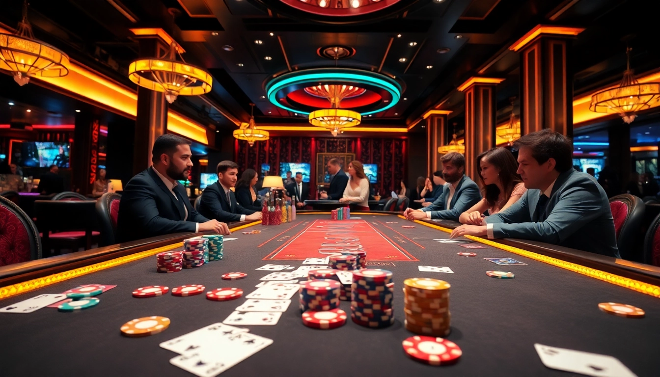 Experience the thrill of online gambling at https://gamemanclub.wiki with vibrant casino tables and eager players.