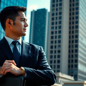 Hire a personal bodyguard showcasing professionalism while monitoring surroundings in a busy urban landscape.