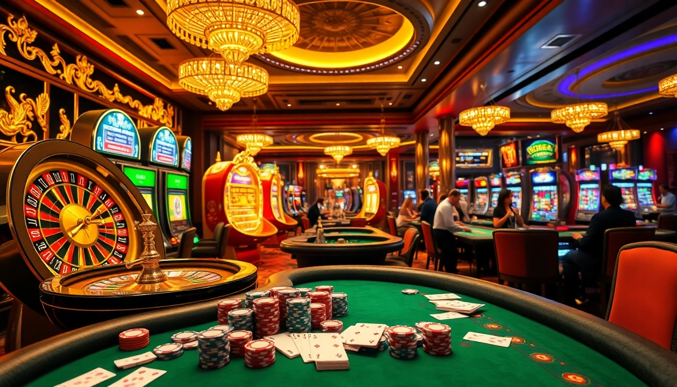 Experience the excitement of vvjl6 com with vibrant casino tables, chips, and players immersed in gameplay.