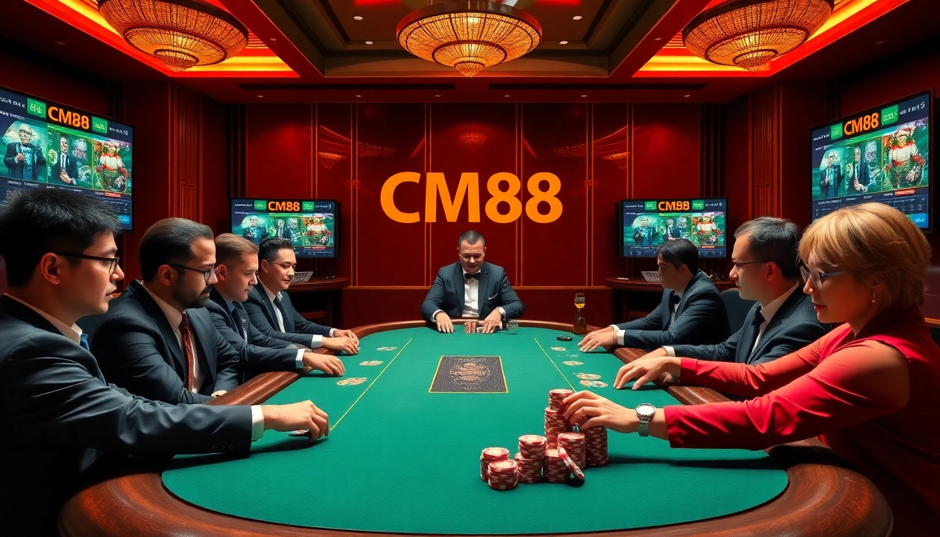Experience exhilarating poker action at cm88 nhà cái in a luxurious casino atmosphere with vibrant displays.