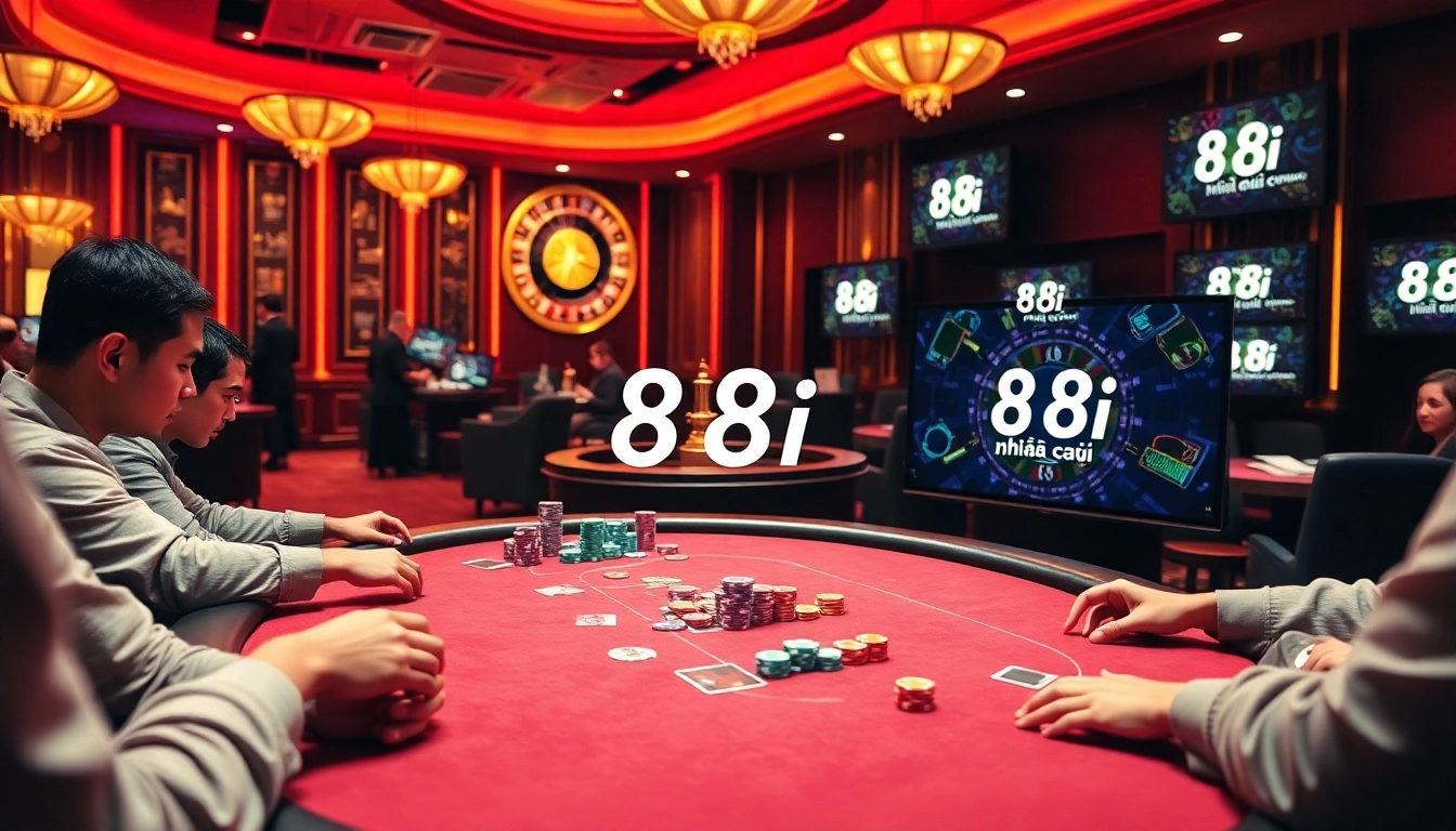 Experience thrilling gameplay with 88i nhà cái, where poker chips and vibrant casino elements come alive.