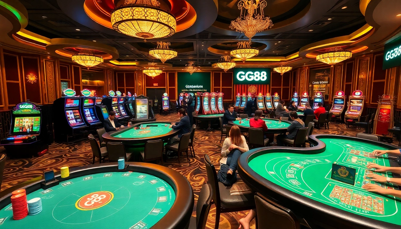 GG88 players enjoy an exciting array of games in a luxurious casino environment.