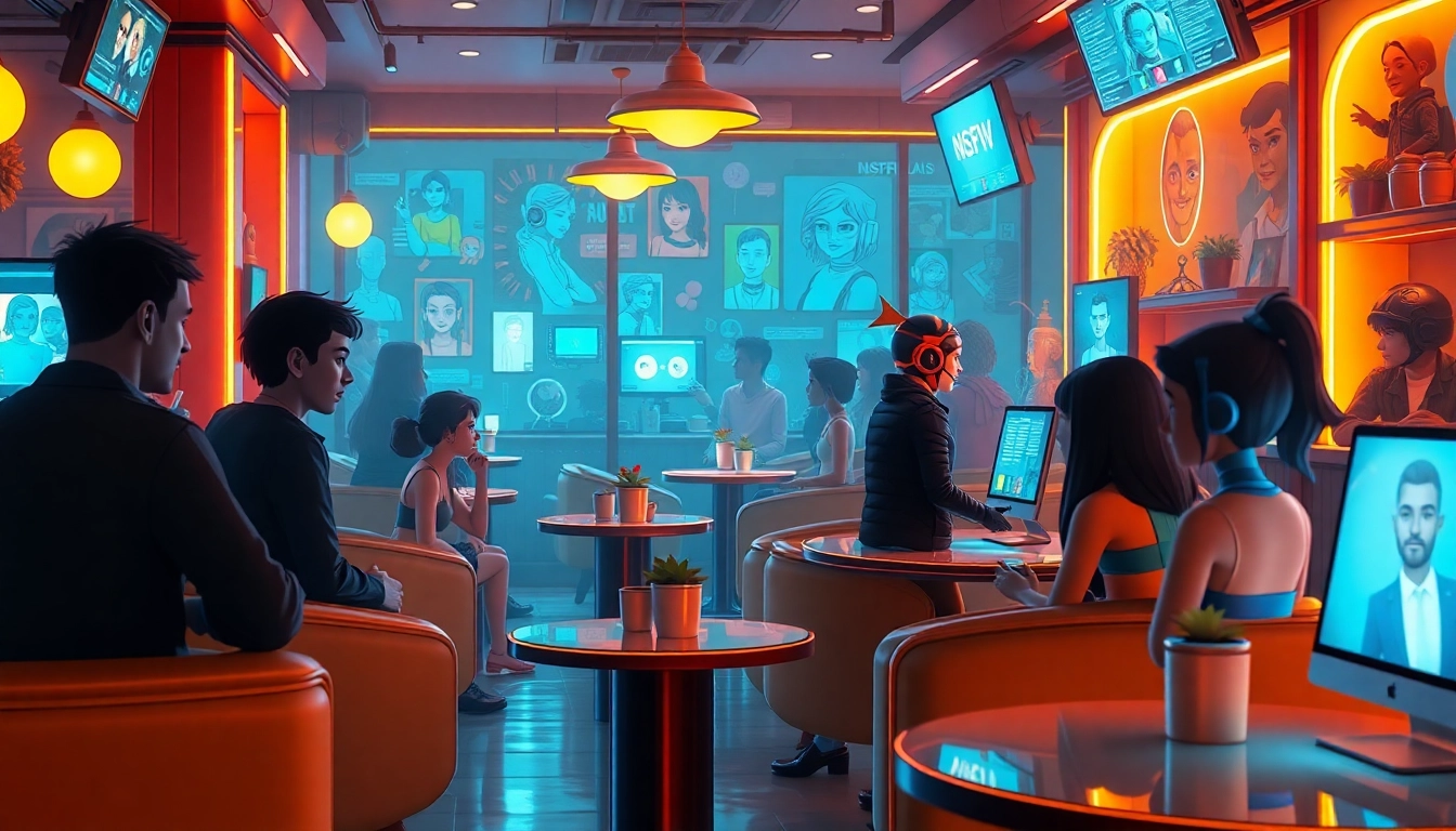 Dynamic NSFW AI chat scene showcasing engaging character interactions.