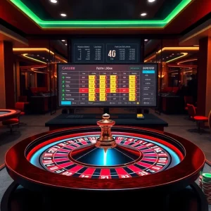 Engaging gaming interface featuring vibrant casino elements representing 包网 in a luxurious setting.