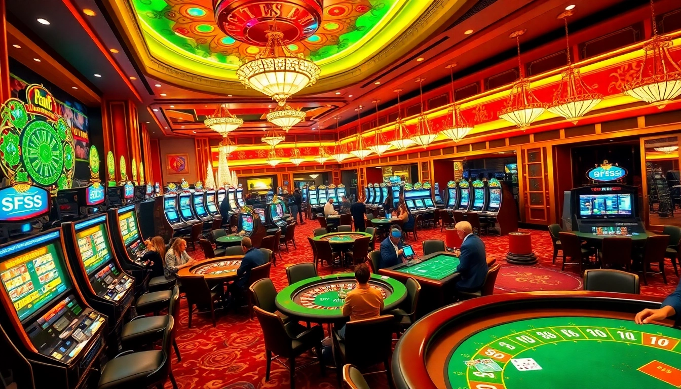 S8 players enjoying thrilling casino games at an opulent gaming floor.