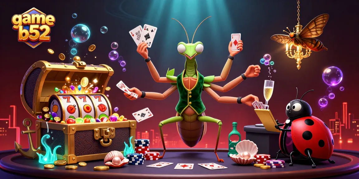Engage in thrilling game b52 action with vibrant casino elements and cartoon characters