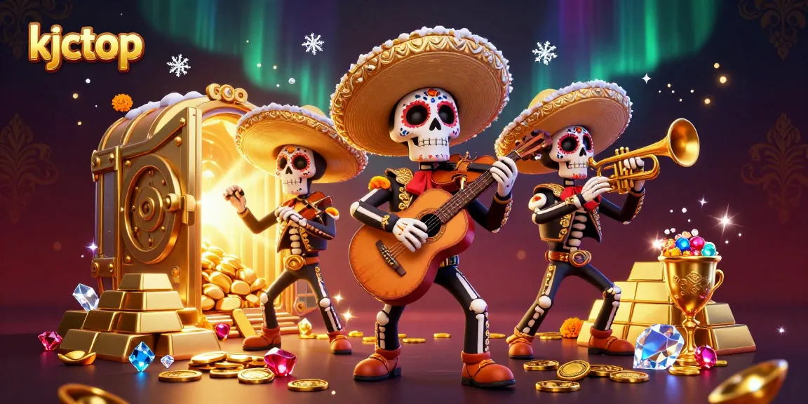 Enhance your gameplay with kjctop's vibrant online casino experience featuring animated skeleton mariachi.
